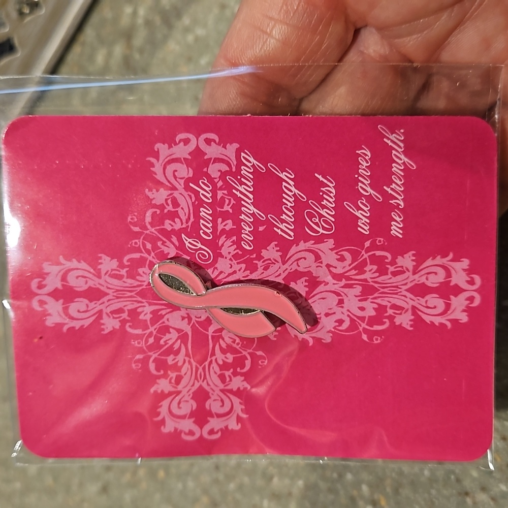 Pink lapel pin